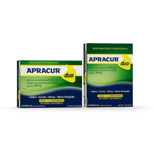 Apracur Duo 30mg + 2mg + 500mg Comprimido Revestido - Caixa com 20 Comprimidos