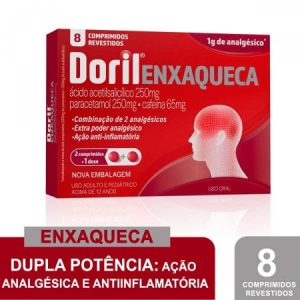 Doril Enxaqueca 250mg + 65mg + 250mg Comprimido Revestido - Caixa com 8 Comprimidos