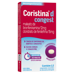 Coristina D Congest 15mg + 12mg Comprimido Revestido de Liberação Prolongada - Caixa com 12 Comprimi
