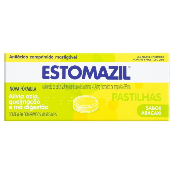 Estomazil Pastilhas 230mg + 141.47mg + 185mg Pastilha - Caixa com 20 Pastilhas