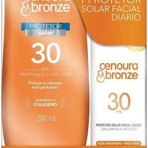 Protetor Solar Corporal Cenoura & Bronze FPS 30, loção com 200mL + protetor facial, FPS 30 com 50g,