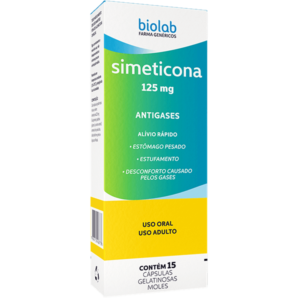 Simeticona 125mg Cápsula Mole - Caixa com 15 Cápsulas