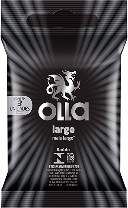 Preservativo Olla Lubrificado Large, 3 Unidades