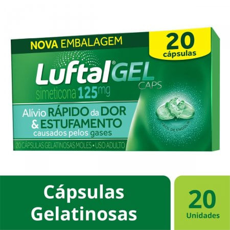Luftal Gel Caps 125mg Cápsula Mole - Caixa com 20 Cápsulas