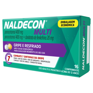 Naldecon Multi 800mg + 20mg Comprimido - Caixa com 16 Comprimidos