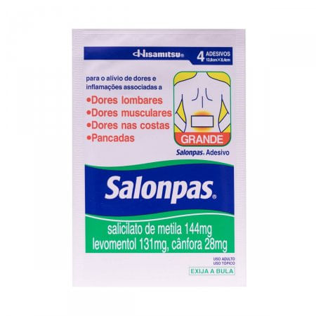 Salonpas Adesivo 131mg + 144mg + 28.4mg Adesivo Transdérmico - Caixa com 4 Adesivos