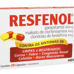 Resfenol 4mg + 4mg + 400mg Cápsula Gelatinosa Dura - Caixa com 20 Cápsulas