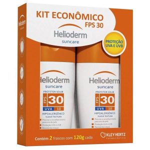 Kit Protetor Solar Fps 30 Helioderm Suncare 120G cada 2 Unidades