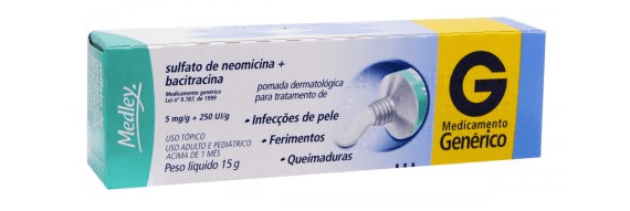 Sulfato de Neomicina + Bacitracina 5 + 250mg/g + Ui/g - 1 Pomada Dermatológica