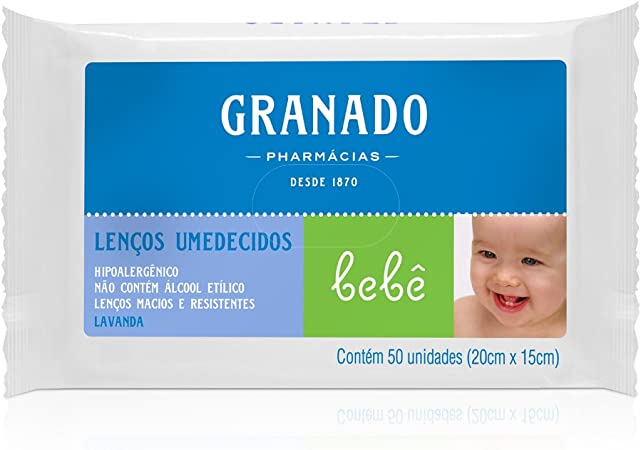 Lenço Umedecido Macio Erva-Doce Granado Bebê Pacote 50 Unidades