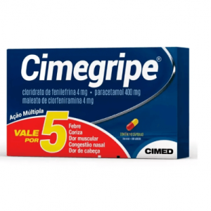 Cimegripe 4mg + 4mg + 400mg Cápsula Gelatinosa Dura - Caixa com 10 Cápsulas