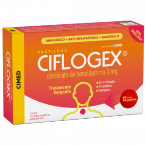 Ciflogex 3mg Pastilha Sabor Cereja - Caixa com 12 Pastilhas