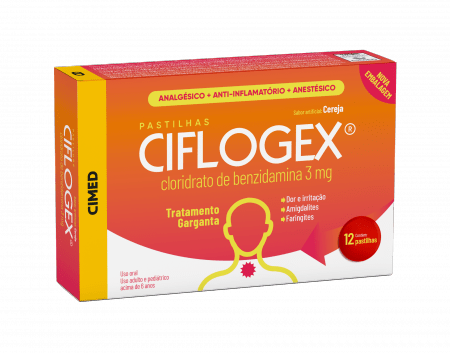 Ciflogex 3mg Pastilha Sabor Cereja - Caixa com 12 Pastilhas