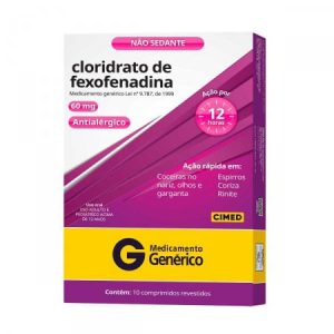 Cloridrato de Fexofenadina 60mg Caixa com 10 Comprimidos Revestidos