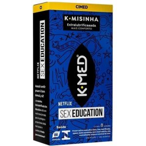 Preservativo Extralubrificado K-Med K-misinha Netflix Sex Education caixa com 8 unidades