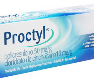 Proctyl 50mg/g + 10mg/g Pomada Retal - Bisnaga com 30g