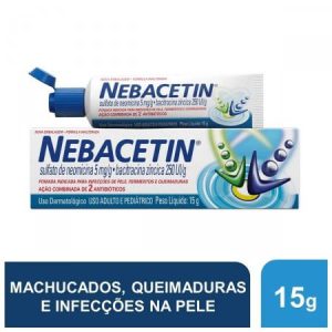 Nebacetin 250mg/g + 5UI/g Pomada Dermatológica - Bisnaga com 15g
