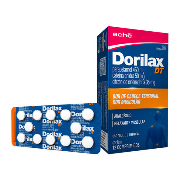 Dorilax DT 450mg + 50mg + 35mg Comprimido - Caixa com 12 Comprimidos