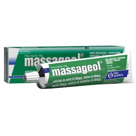 Massageol 44.4mg/g + 20mg/g + 52.5mg/g Pomada Dermatológica - Bisnaga com 30 g