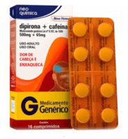 Dipirona + Cafeína 500mg + 65mg Comprimido - Caixa com 16 Comprimidos