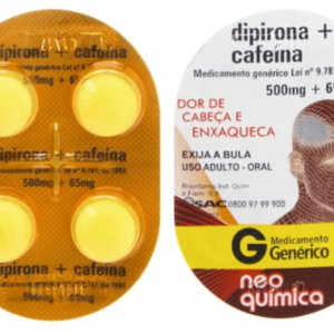 Dipirona + Cafeína 500mg + 65mg Comprimido - Caixa com 4 Comprimidos