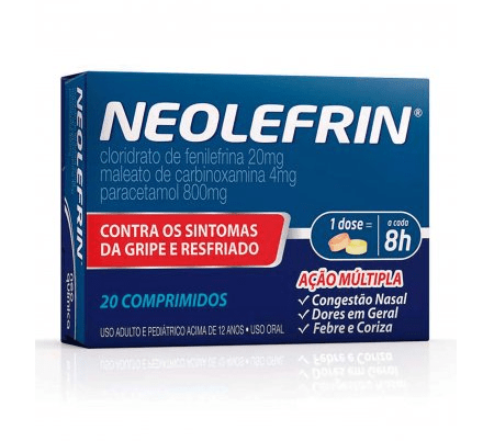 Neolefrin 800 + 4 + 20mg - 20 Comprimido Simples