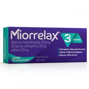 Miorrelax 50mg + 300mg + 35mg Comprimido - Caixa com 30 Comprimidos