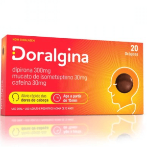 Doralgina 30 + 300 + 30mg - Caixa com 20 Drágeas