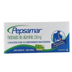 Pepsamar 230mg Comprimido Mastigável - Caixa com 50 Comprimidos