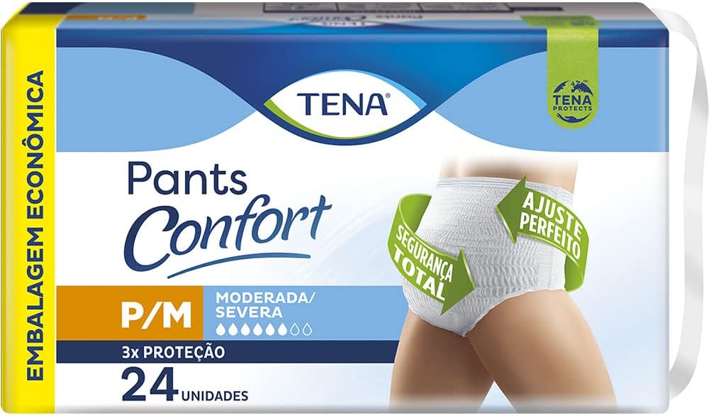 Roupa Íntima Pants Confort Tena Tamanho P/M 24 Unidades