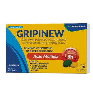 Gripinew 500mg + 30mg + 2mg Comprimido Revestido - Caixa com 20 Comprimidos