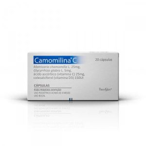 Camomilina C 25mg + 5mg + 25mg + 150UI Cápsula Dura - Envelope com 20 Cápsulas