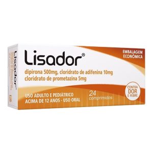 Lisador 10mg + 500mg + 5mg Comprimido Simples - Caixa com 24 Comprimidos