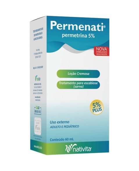 Permenati 50mg/mL Loção Tópica - Frasco com 60 mL
