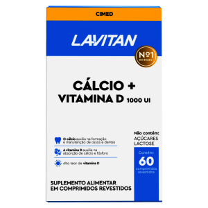 Lavitan Cálcio + Vitamina D 1000UI 60 Comprimidos Revestidos