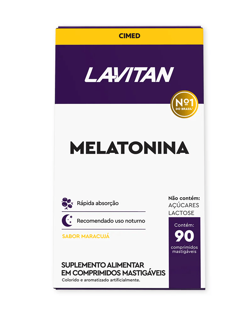 Melatonina Lavitan Sabor Morango 90 Comprimidos