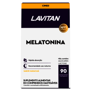 Lavitan Melatonina 0,21mg Sabor Maracujá 90 Comprimidos Mastigáveis