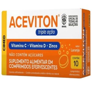 Aceviton Tripla Ação Sabor Laranja 10 Comprimidos Efervescentes