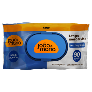 Lenço Umedecido Recém-Nascido com Glicerina e Aloe Vera João e Maria Pacote 90 Unidades