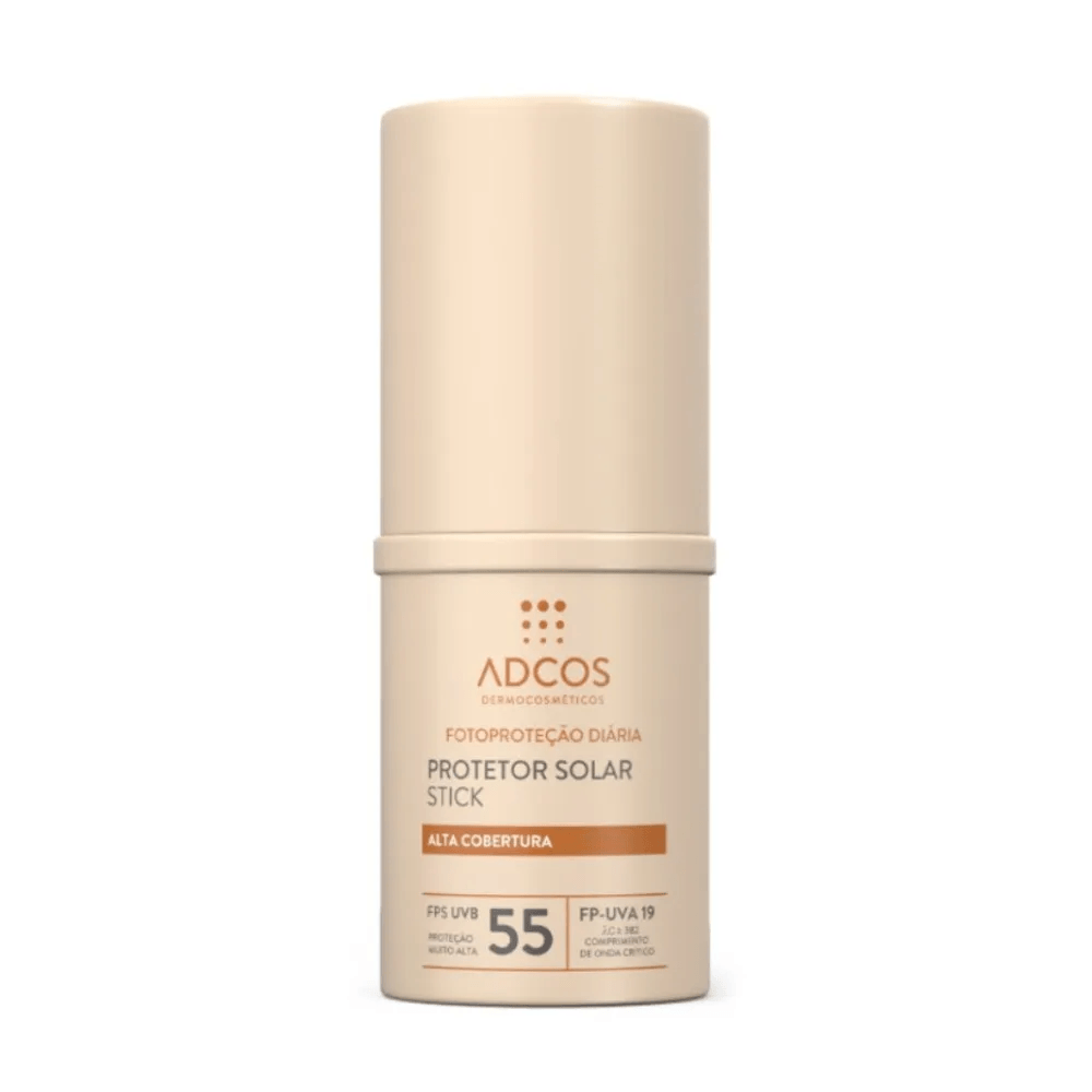 Protetor Solar Facial FPS55 Tonalizante Stick Cor Ivory Adcos 17g