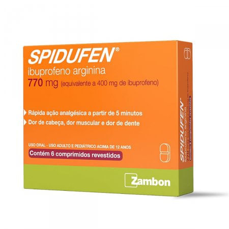 Spidufen 770mg Comprimido Revestido - Caixa com 6 Comprimidos