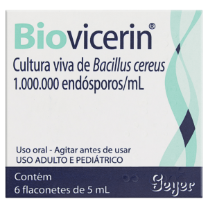 Biovicerin 1000000 endósporos/mL 6 Flaconetes com 5 mL