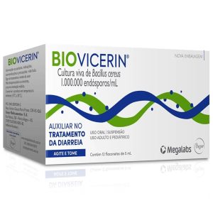 Biovicerin 1000000 endósporos/mL 12 Flaconetes com 5 mL