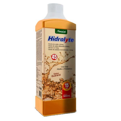 Hidralyte 22,75mg/mL + 0,98mg/mL + 2,05mg/mL + 2,16mg/mL Solução Oral Sabor Guaraná - Frasco com 500