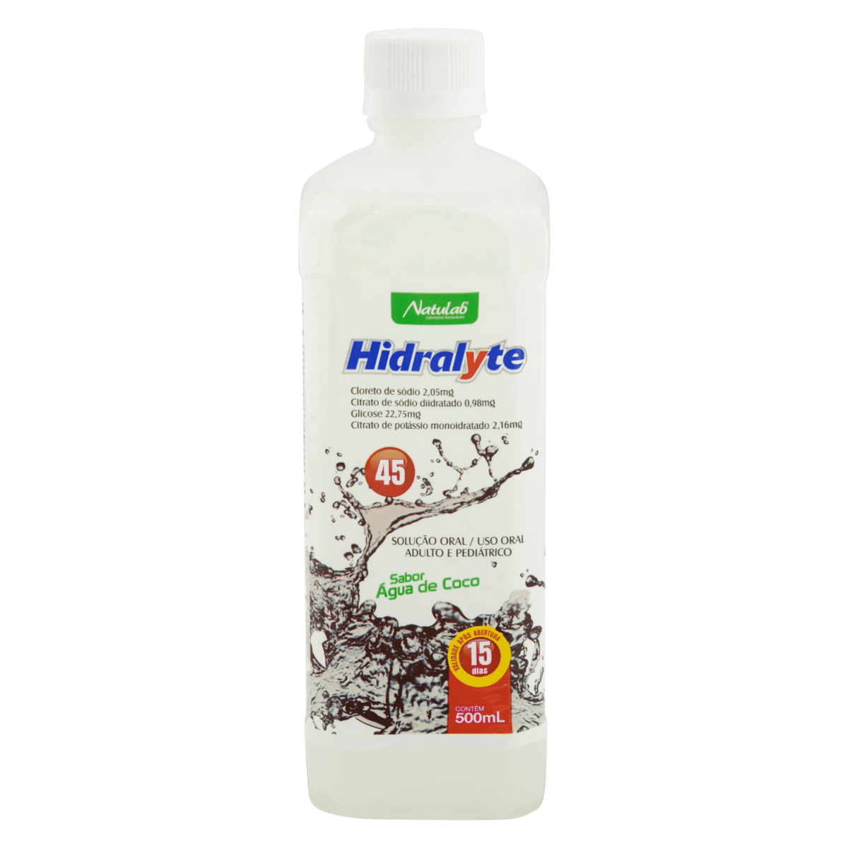 Hidralyte 22,75mg/mL + 0,98mg/mL + 2,05mg/mL + 2,16mg/mL Solução Oral Sabor Água de Coco - Frasco co