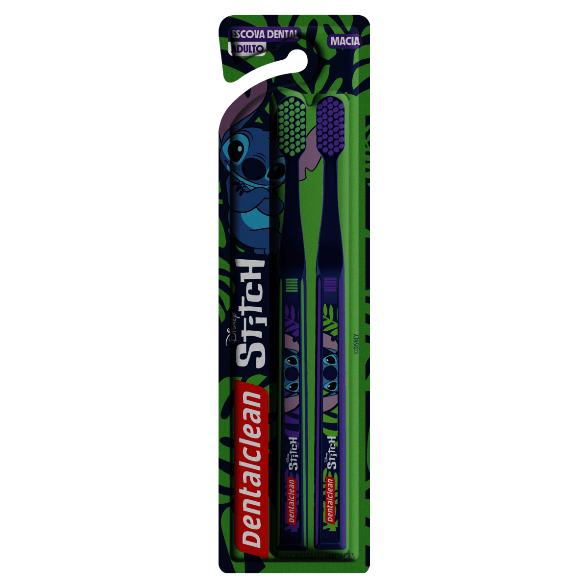 Dentalclean Escova de Dente Adulto Stitch Macia 2 Unidade