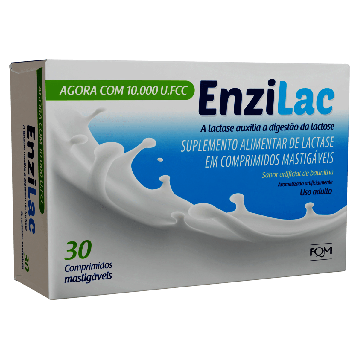 Enzilac Enzima Lactase 10000UI 30 Comprimidos Mastigáveis