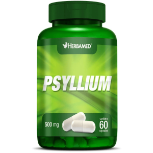 Psyllium 500mg - Frasco com 60 Cápsulas