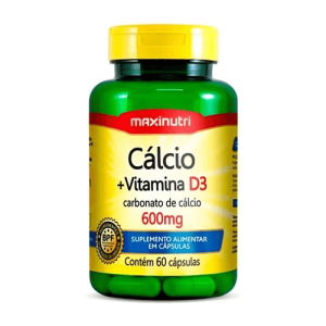 Cálcio + D3 600mg - Frasco com 60 Cápsulas