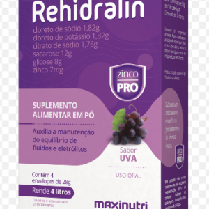 Rehidralin Sabor Uva - Caixa com 4 Envelopes 28g